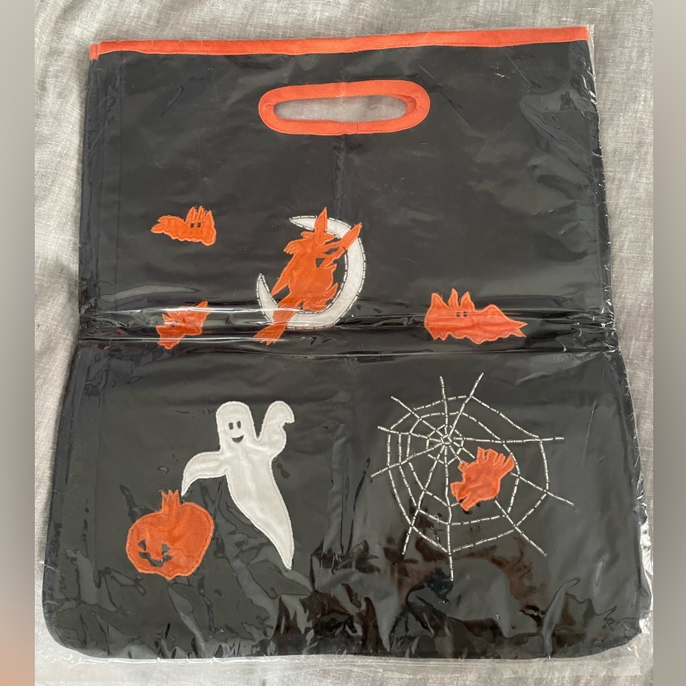 Pottery Barn Halloween Candy Bag cotton/linen 15”x17” NEW in packaging